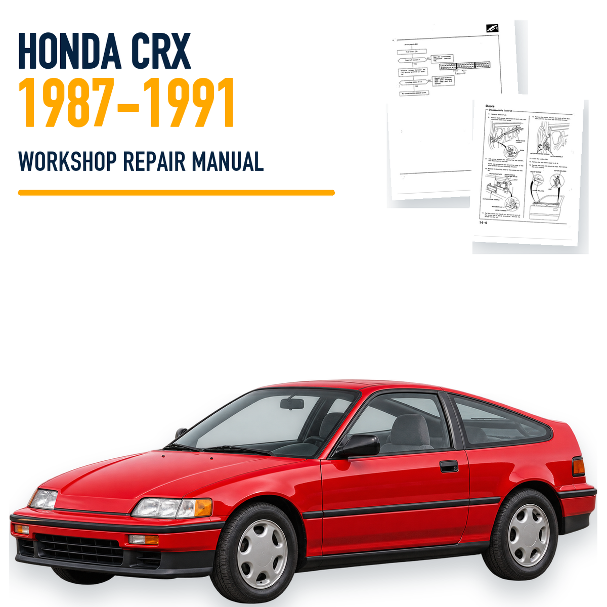 Honda CRX 1987-1991 workshop repair manual with representative vehicle and genuine source pages