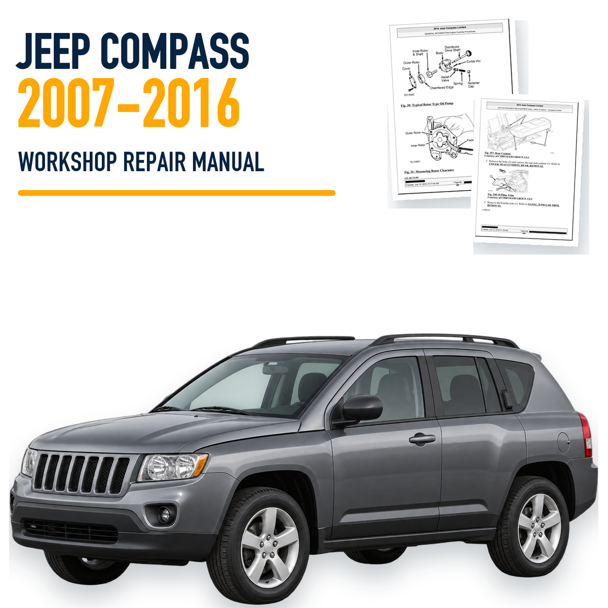 Jeep Compass 2007-2016 workshop repair manual with representative vehicle and genuine source pages