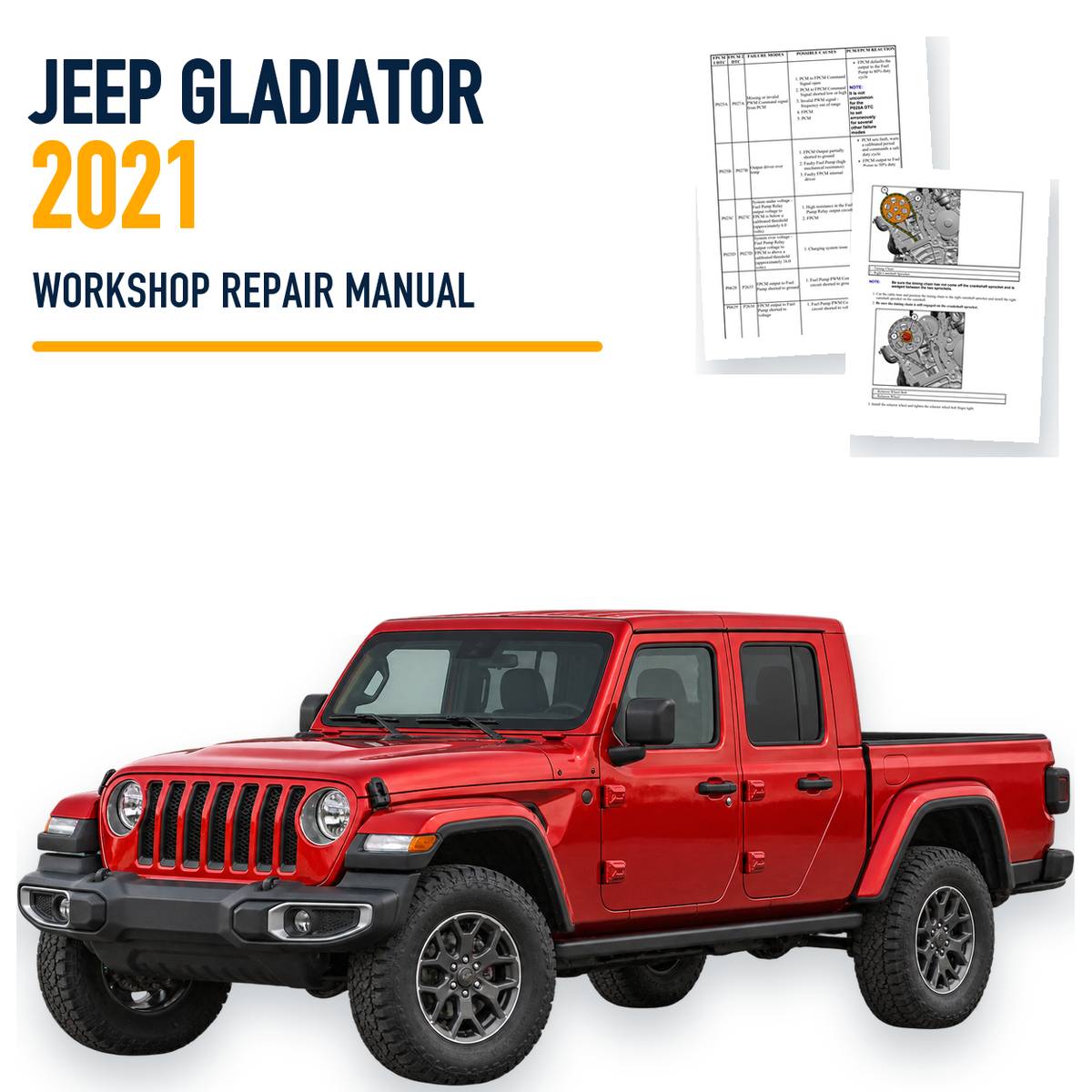 Jeep Gladiator 2021 workshop repair manual with representative vehicle and genuine source pages