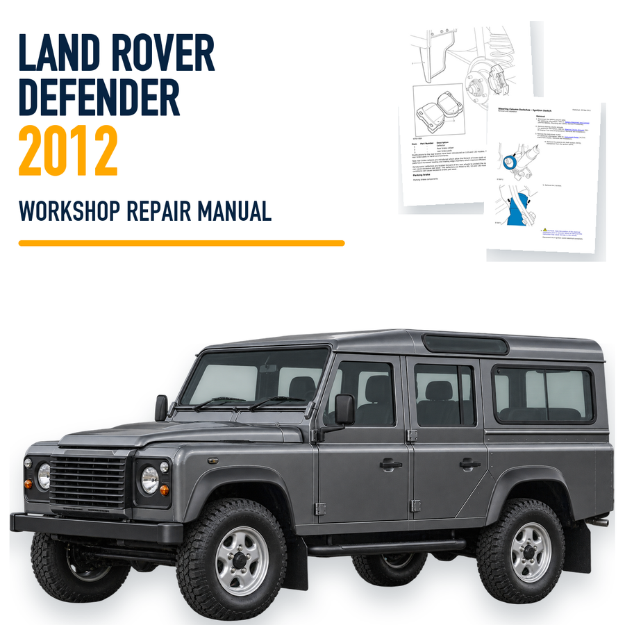 Land Rover Defender 2012 workshop repair manual with representative vehicle and genuine source pages