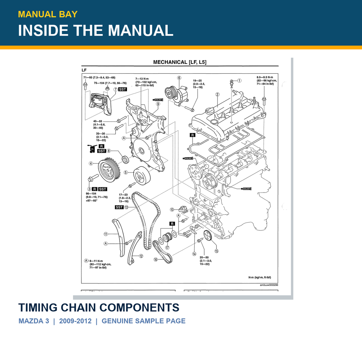 Genuine Mazda 3 2009-2012 timing chain components manual sample page