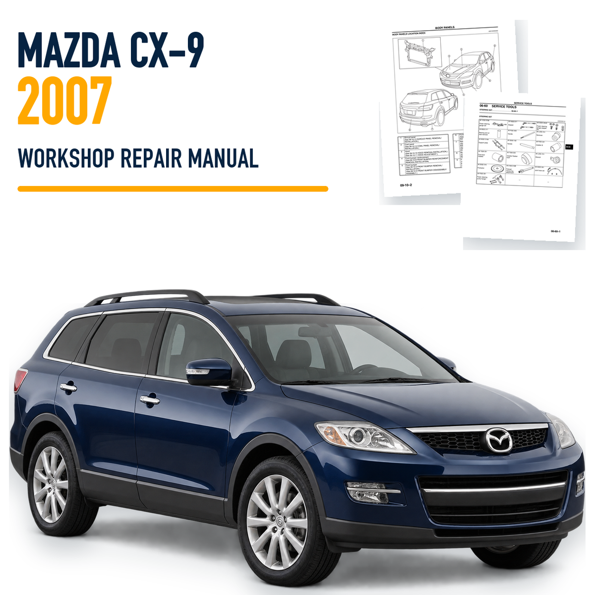 Mazda CX-9 2007 workshop repair manual with representative SUV and source pages