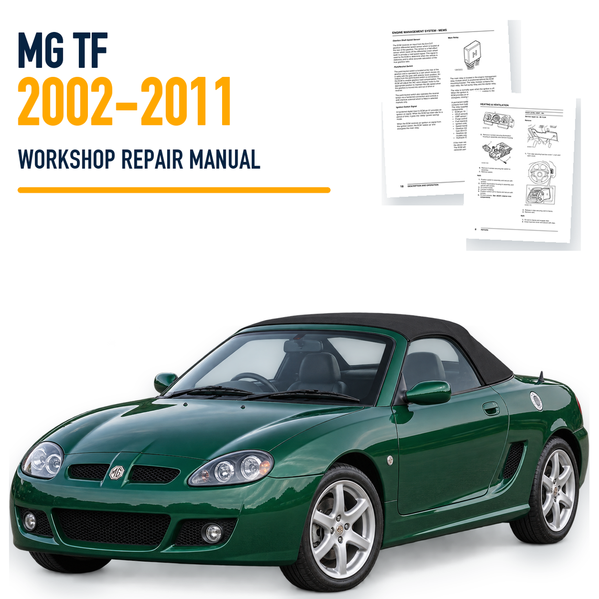 MG TF 2002-2011 workshop repair manual with representative roadster and genuine source-page previews