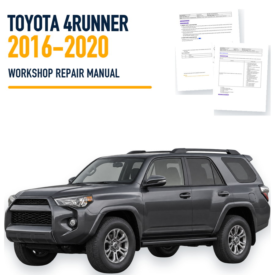 Toyota 4Runner 2016-2020 workshop repair manual with representative vehicle and source pages