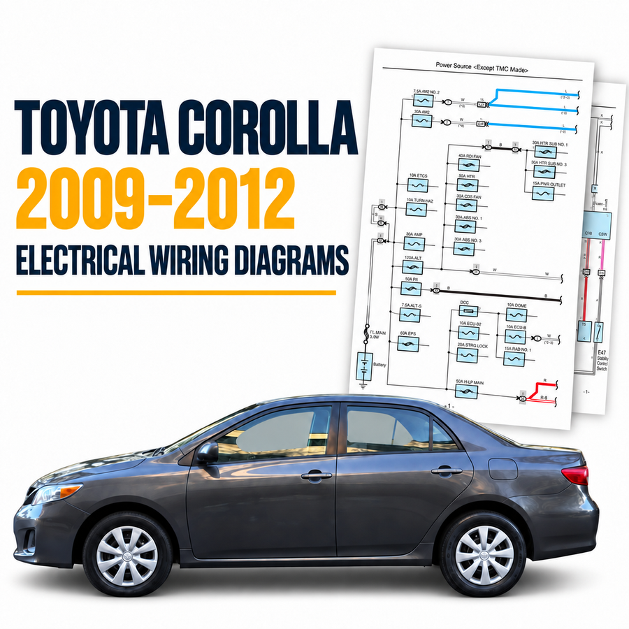 Toyota Corolla 2009–2012 electrical wiring diagrams with car and genuine diagram preview