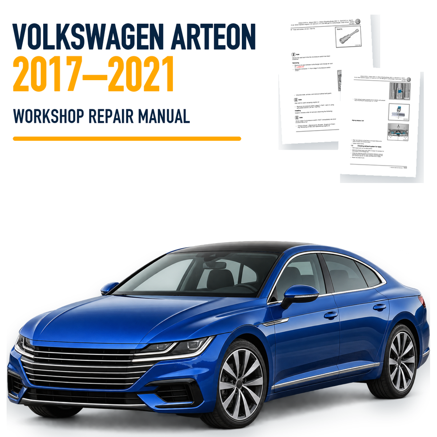 Volkswagen Arteon 2017-2021 workshop manual with representative car and genuine sample pages
