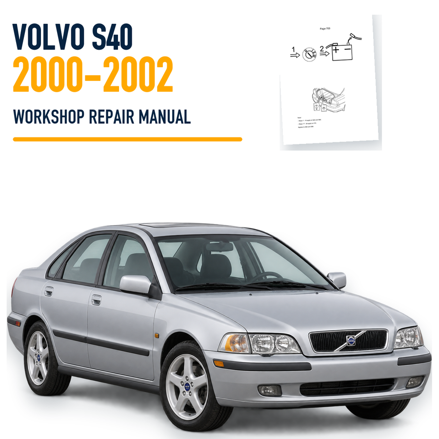 Volvo S40 2000-2002 workshop repair manual with representative vehicle and source pages